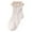 Beige, variant on Children's Princess Lace Socks, Soft Breathable Seamless Cotton Half High Tube Pile Socks with Eyelet Ruffle, Girls Frilly High Ankle Socks for Newborn 0-6/6-12/12-24 Months