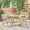 Sand, variant on Brody Traditional Outdoor 4 Seater Round Cast Aluminum Dining Set, White Finish