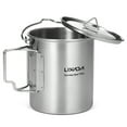 thumbnail image 2 of 750ml Stainless Steel Pot Portable Water Mug Cup with Lid and Foldable Handle Outdoor Camping Cooking Picnic, 2 of 5
