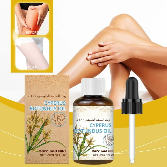 HYLLai Cyperus Oil, Natural Rotundus Oil for Hair Removal, Cyprus Oil Reducing Body Hair Growth, Suitable for All Skin Types, 60ml