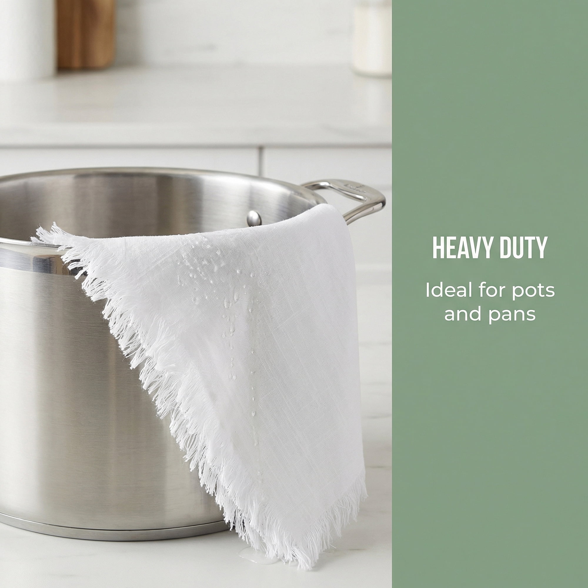 Unique Bargains Cotton Linen Kitchen Towels White 18" x 18"