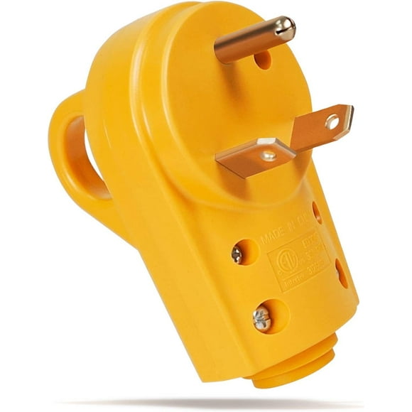 Conector macho y hembra de clavija de cobre de nailon negro de 30 A con anillo de tiro trasero especial para motocicleta de 125 V