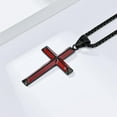 thumbnail image 5 of Cross Necklace for Men, Silver Gold Black Stainless Steel Cross Enamel Craft Minimalist Faith Cross Jewelry Mens Cross Pendant 24 Inch, 5 of 6