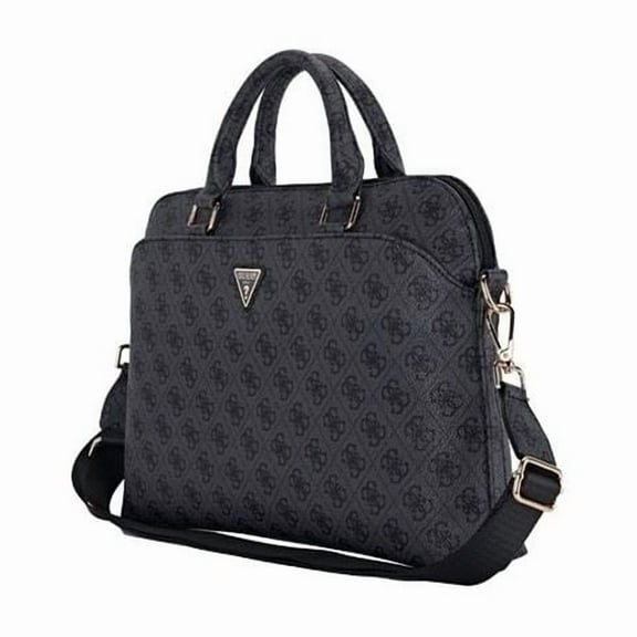 Guess 4G Triangle Logo Zipper Pocket 15" Laptop Bag Black - GUCB15P4DPTK