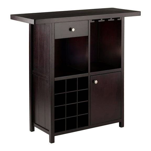 Winsome Wood Macon Wine Bar, Espresso Finish