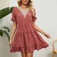 thumbnail image 2 of IROINNID Summer Dresses for Women 2024, Women Outfits Dresses with V-Neck and Short Sleeve Summer Ruffled Sun dresses, 2 of 9