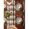 thumbnail image 2 of Orange Black Grey Plaid Burlap-Cotton Table Runner 60 Inches Long,Simple Check Stripes Lines Country Farmhouse Table Runners,Outdoor Dining Tablecloths Decor for Baby Shower Party Wedding 13x60, 2 of 9