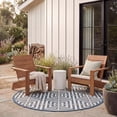 thumbnail image 3 of Safavieh Courtyard Ariana Geometric Indoor/Outdoor Area Rug, Navy/Beige, 6'7" x 6'7" Round, 3 of 9