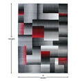 thumbnail image 5 of BizChair Modern Contemporary Area Rug, Red Grey Black (6 Feet X 9 Feet), 5 of 6