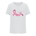thumbnail image 4 of Luxalzxs Pink Ribbon Shirts for Women Breast Cancer Awareness T Shirts Ribbon Butterfly Graphic Print Tee Inspirational Breast Cancer Tops, 4 of 5