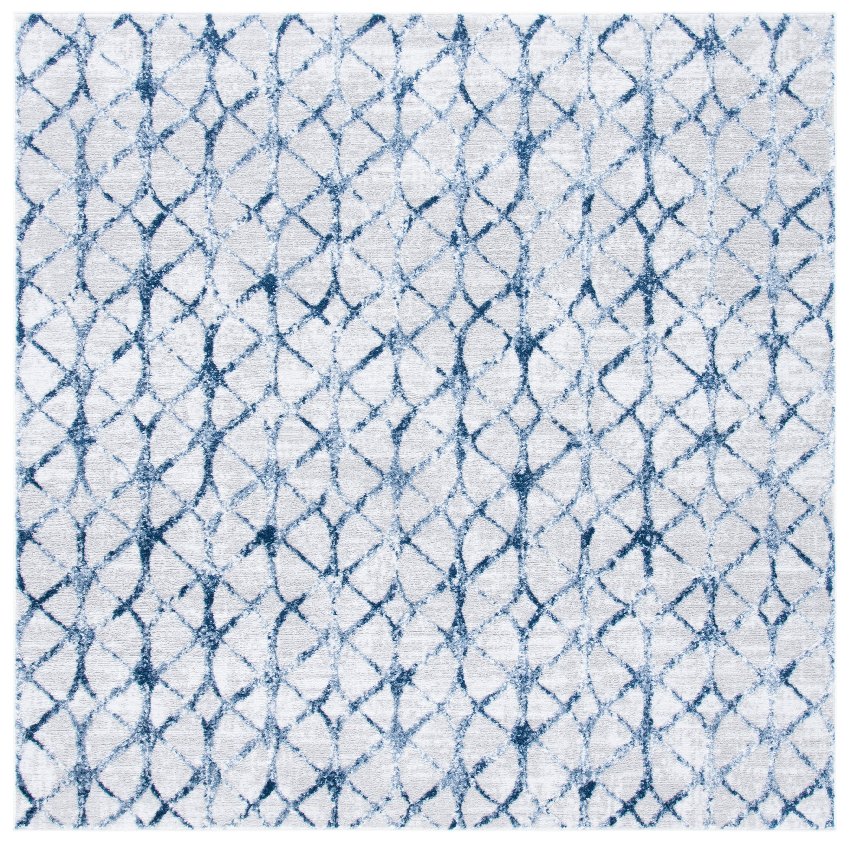 SAFAVIEH Amelia Floella Geometric Area Rug, Gray/Navy, 6'7" x 6'7" Square
