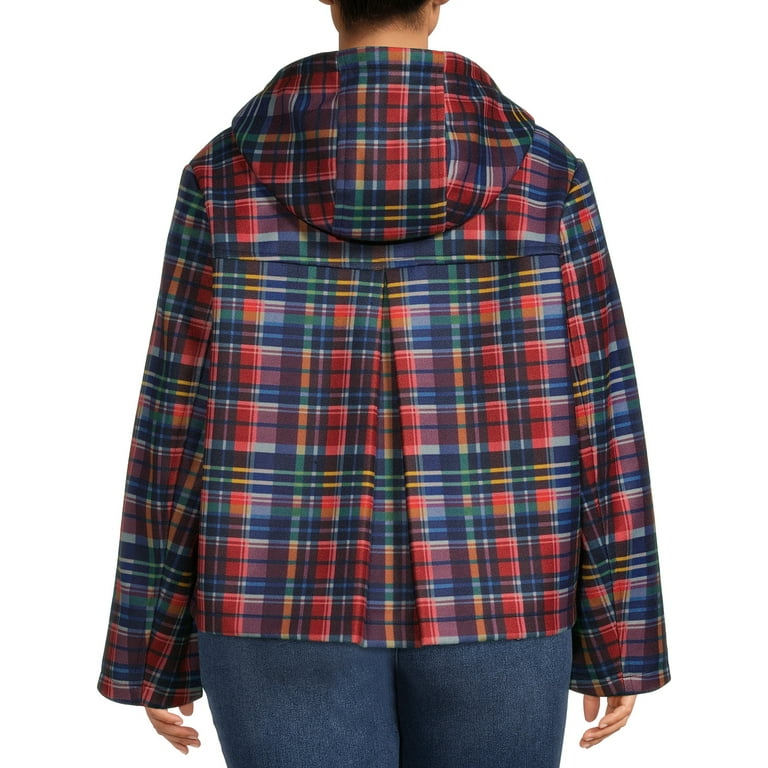 Time and Tru Women s and Plus Toggle Coat with Hood Walmart