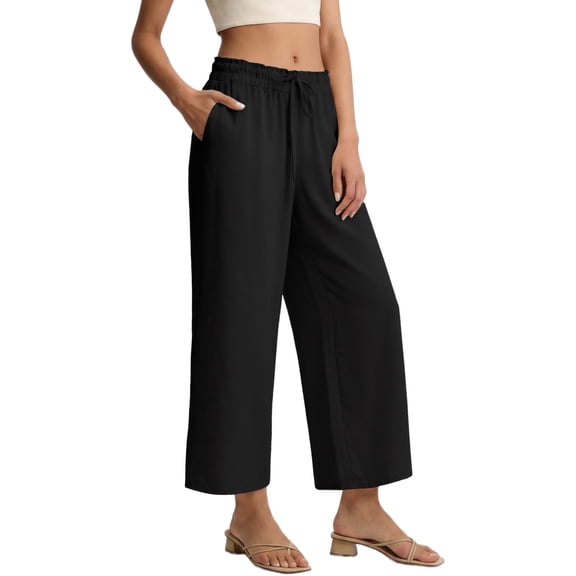 REDESS Capri Pants for Women Summer Capris Adjustable Drawstring with Pockets M-XXXL