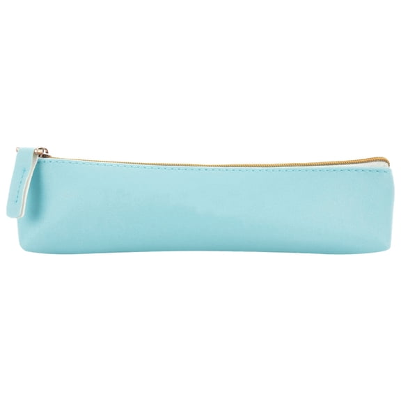 Leather Small Pencil Pouch, Small Pen Pencil Stationery Pouch Bag, Slim Design Zipper Pencil Pouch for Pens, Pencils, Markers