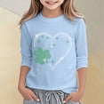 thumbnail image 2 of CONZONE St. Patrick'S Day Toddler Baby Girls T Shirts 3/4 Sleeve Fashion Clover Graphic Tee Shirt for Girls Crew Neck Soft Loose Childrens Spring Tops, 2 of 4