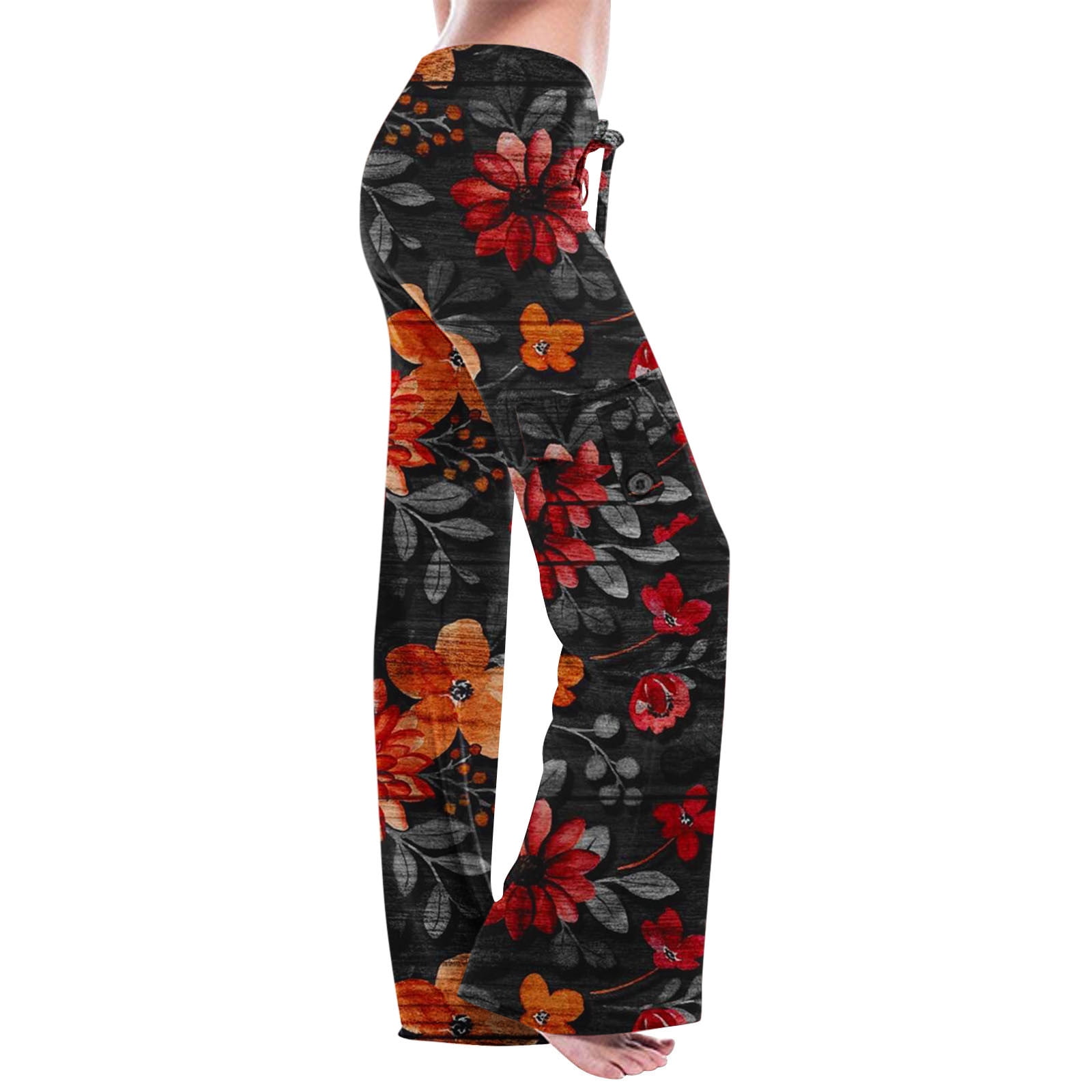 DYTTDO Women's Sports Sweatpants Women's Print High Waist Print Pants Wide Leg Pants Casual
