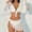 A339 White, variant on 3 Piece Swimsuits for Women Bikini Sets with Lace Mesh Cover Up Long Sleeve Tie Front Top Micro Skirt Bathing Suits Beach Outfits