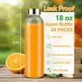 thumbnail image 2 of GRO 24 Pack Glass Water Bottles with Lids 18 oz, Reusable Clear Juice Bottles With Stainless Steel Airtight Cap for Juicing, 100% Leak Proof Juice container Drinking Jar, Fridge Safe, BPA Free, 2 of 13