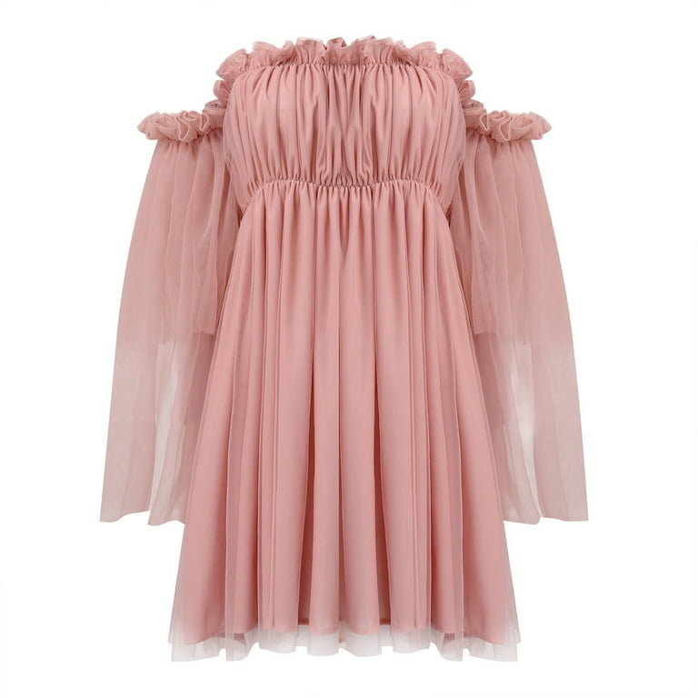 light pink prom dresses Faviana S10812 Long Pink Lace Prom Dress main image 0