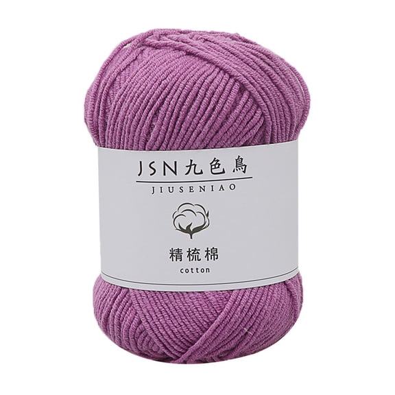 FURNIX 4-Ply Milk Cotton Yarn,50g Soft Knitting Thread for DIY Sweaters Scarves Hats,Hand Crochet Wool in Lilac,Milk Cotton Blend Yarn,Breathable Skin-Friendly,Ideal for Amigurumi Home Decor Projects