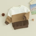 thumbnail image 3 of Okbabeha Toddler Baby Girl Boy Chunky Knit Sweater Winter Clothes Contrast Color Crewneck Long Sleeve Pullover Tops, 3 of 7