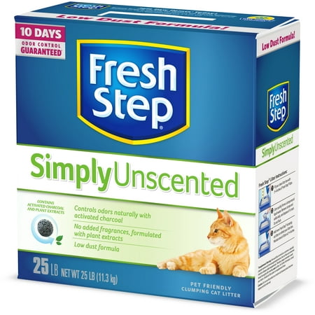 Fresh Step Simply Unscented Litter, Clumping Cat Litter, 25 (Best Unscented Cat Litter)