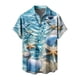 thumbnail image 5 of Ceisia Men's Bubble Starfish Shell Shallow Beach Print Short Sleeve Button Down Hawaiian Shirt With Chest Pocket Blue XL Gifts, 5 of 6