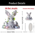 thumbnail image 3 of Easter Decoration Bunny Ornament, 2D Acrylic Desktop Ornament, for Living Room Bedroom Festival Tabletop Ornaments, 3 of 8