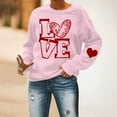 thumbnail image 4 of RKSTN Chandail de la Saint-Valentin pour Femmes, Chandail Uni Imprimé de Cœurs, Col Rond, Manches Longues, Coupe Ample, Chemisier, Hauts, 4 of 6