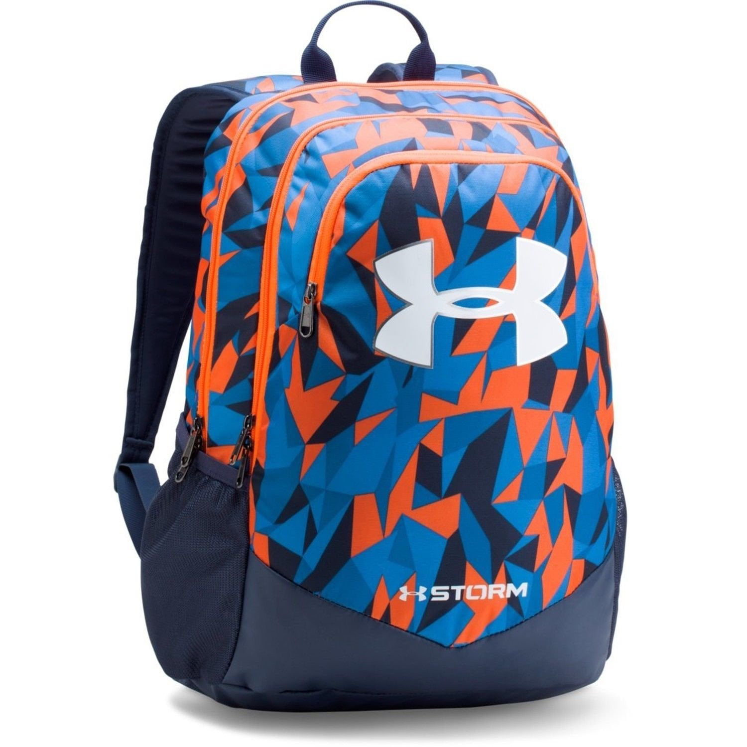 blue and orange under armour backpack