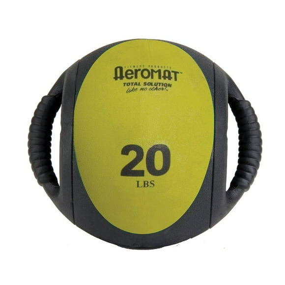 Balón medicinal Aeromat Dual Grip Power, 9 cm, 9 kg, negro y bronce