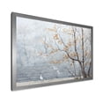 thumbnail image 2 of Designart "Minimalist Grey Blossom Tree Essence of Tranquility" Landscapes Framed Wall Art Decor - Modern Farmhouse Grey Tree Cherry Blossom Hallway Framed Wall Art Decor, 2 of 6