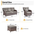 thumbnail image 2 of PARKWELL 5 Pieces Patio Furniture Set with Swivel Gliders Chairs, 7-Seat All-Weather Wicker Conversation Set with Rattan Rocking Chair, Ottoman and 5" Thick Cushion for Porch Deck, Brown/Gray, 2 of 11