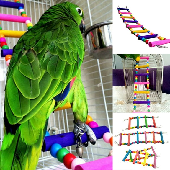Cheers.US Bird Swing Toy Colorful Chewing Hanging Hammock Pet Climbing Ladders Toys Bird Toys for Parrots, Parakeet, Conure, Cockatiel, Mynah, Love Birds
