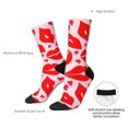 thumbnail image 6 of Honeii Lips Kiss Print Adult Socks,Crew Socks,Casual Calf Socks,Daily Wear Socks for Men & Women, Perfect for Sports, Casual and Everyday Use, 6 of 6