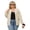 Apricot, variant on NAYTOAO Women's Plus Size Jacket: Full‑Zip Long Sleeve Knit Bomber Jacket, Casual Lightweight Streetwear with Pockets for All‑Season Wear