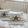 thumbnail image 7 of Waterproof Throw Pillow Covers Set of 2, 16x16 Inch Beige Blue Brown Star Decorative Pillowcases Outdoor Pillow Slip Cushion Covers Set for Couch Tent Texas Star Wooden Vintage, 7 of 7