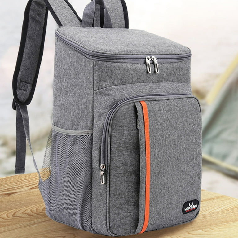 Insulated Capacity College Backpacks Leak Proof Cooler Soft Resistant Bag for Beach Travel Camping Lunch Black