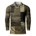 thumbnail image 4 of Vedolay Casual Polo Shirt for Men Slim-Fit Long Sleeve Polo Shirts Brown,L, 4 of 4