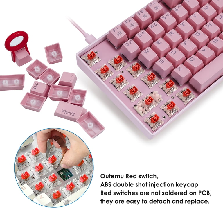 E-Yooso Z-88 RGB Mechanical Gaming Keyboard, Metal Panel, Red