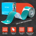 thumbnail image 2 of Cinesiology Tape OK TAPE, tiras sintéticas precortadas de 5 m, azul/verde, 2 of 8