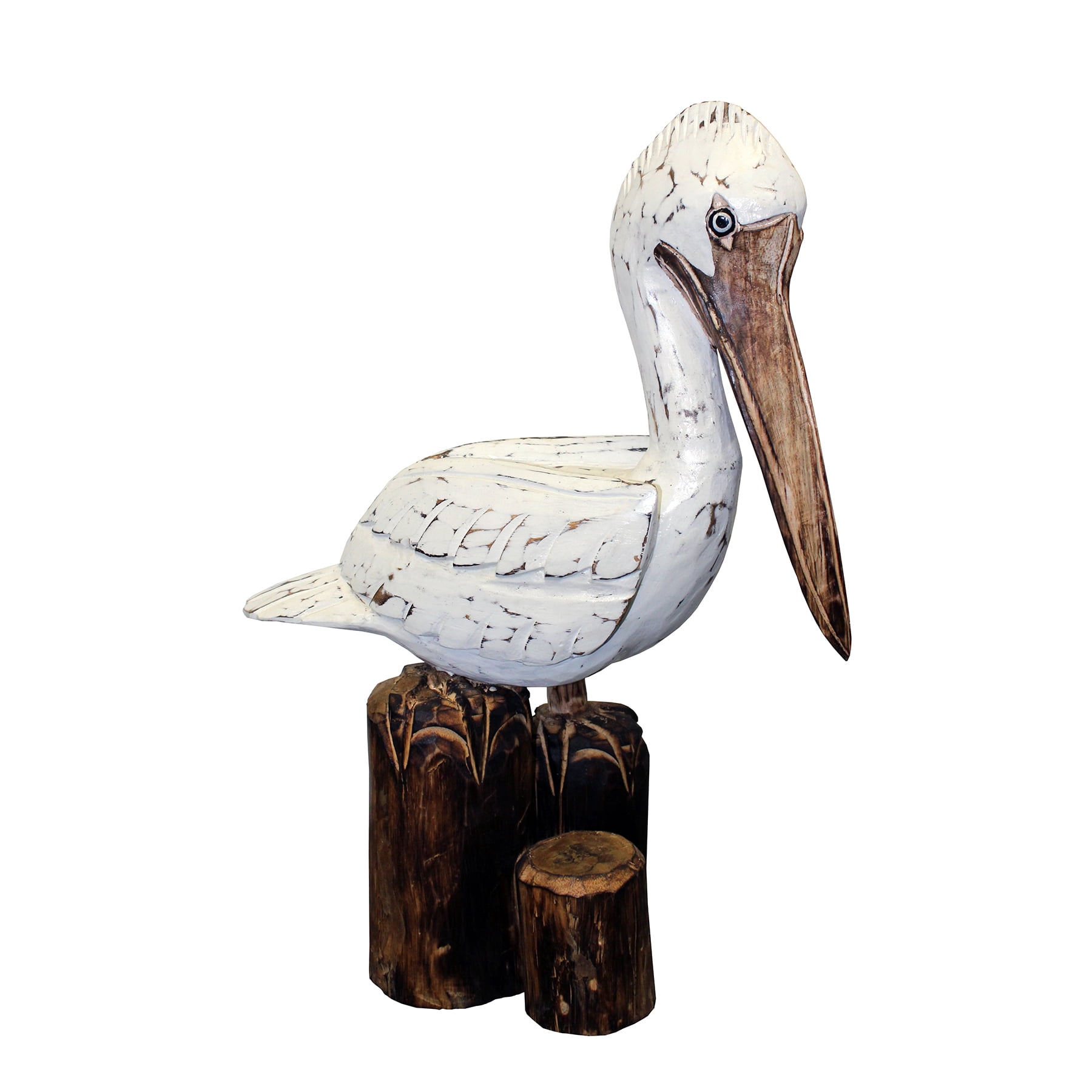 20" Wooden Pelican on Triple Post