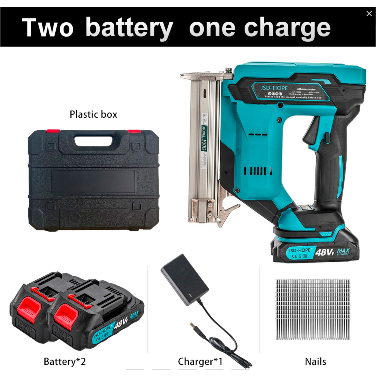 Cordless Lithium-Ion Nail Gun-Electric Brad Nailer&Stapler for Woodworking,Rechargeable Framing/Finish Nail Gun for DIY Home Decoration,No Air Compressor Needed