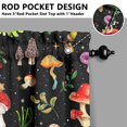 thumbnail image 3 of Set of 2 Aesthetic Mushroom Curtains - Whimsical Fairy Tale Fungi Design, 27.5Wx39L Inch Semi-Sheer Kitchen Tier Panels, Rod Pocket for Farmhouse & Cottagecore Decor, 3 of 4