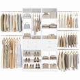 thumbnail image 2 of Homieasy Adjustable Walk-in Closet System, 10.7FT (72"-128.6") with 4 Wooden Drawers, 6 Hanging Rods, 3-Tier Shoe Rack & Grid Cubes, Heavy-Duty 1000LBS Capacity for Bedroom Organization，White, 2 of 6