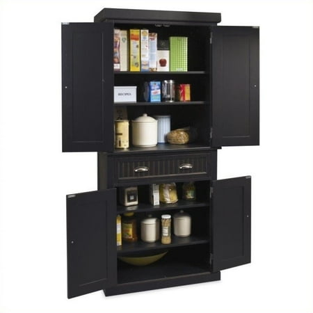 Home Styles Nantucket Pantry In Distressed Black Finish Walmart