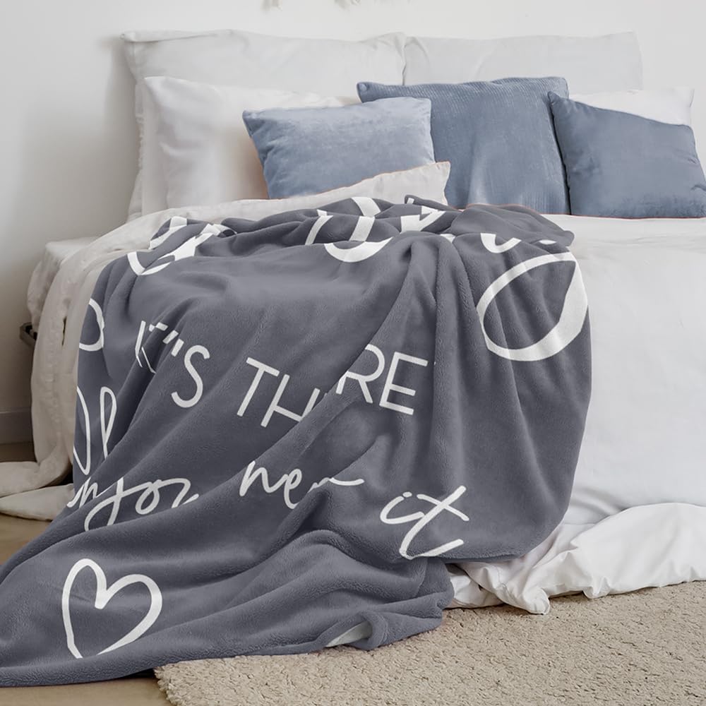 Pubrave Get Well Gifts for Women Men Inspirational Gifts for Women Men Sympathy Gift Thinking of You Gifts Birthday Gifts for Woman Feel Better Gifts Healing Blanket Grey 60x50in
