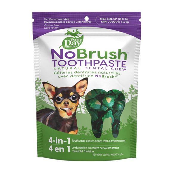 Every Day Naturals Gâteries dentaires naturelles avec dentifrice NoBrush