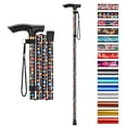 thumbnail image 1 of Bastón plegable Supregear, ajustable en 5 niveles de altura, ligero, plegable, portátil, de viaje, con correa para la muñeca y mango en T, para personas mayores, hombres y mujeres con discapacidad, di, 1 of 5