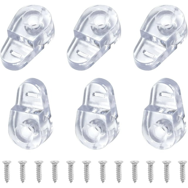30 Pcs Kit de Clips de Retenue pour Fenêtre en Verre, Clips de Fixation pour Miroir Transparent Support de Porte en Verre Panneau de Support avec Vis pour Fixer le Verre